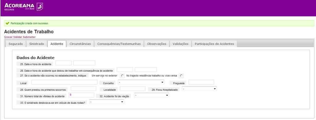 restantes dados. 2 - SINISTRADO Identificação dos elementos relativos ao sinistrado, a sua situação profissional e a retribuição.