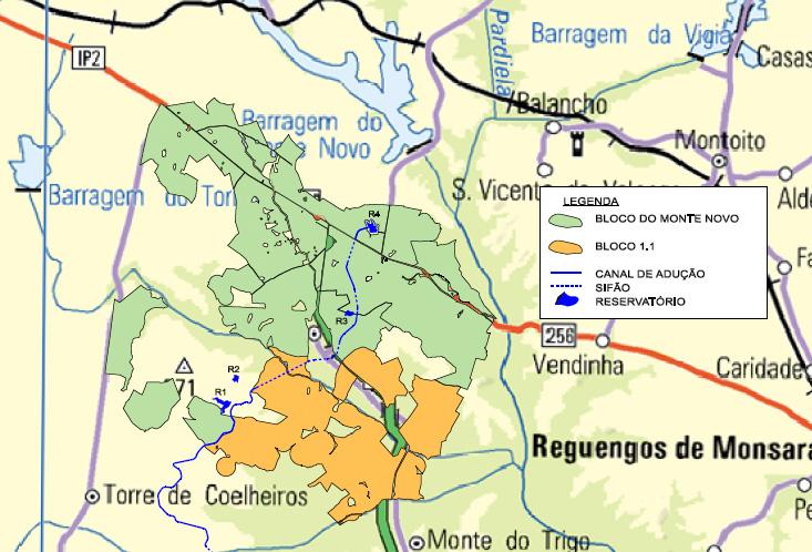 1. Introdução O Bloco do Monte Novo apresenta uma área total equipada de cerca de 7 629 ha, e localiza-se nos concelhos de Évora (freguesias de N.ª S.ª de Machede, S. Manços, S.