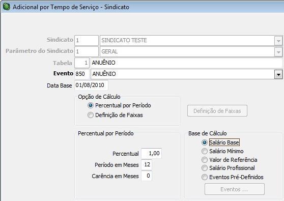 Informar neste campo o código do evento que será utilizado para exibir o valor do ATS no holerith dos funcionários.