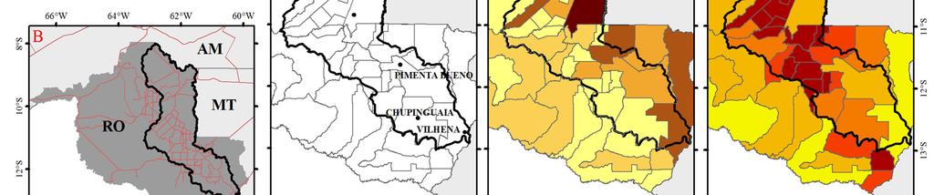 desflorestamento por municípios até 2014 (INPE, 2016).