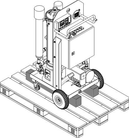 Transportar o FAM Transportar na vertical Para o transporte em trem / caminhão apoiar o FAM móvel com rodas de modo que