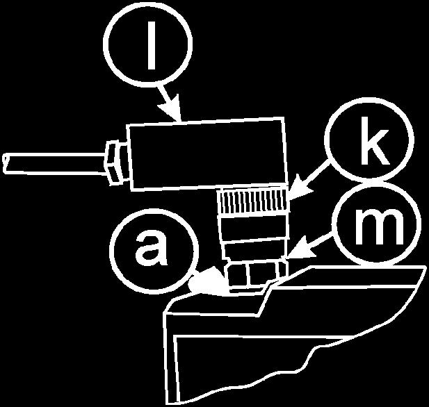 Rosqueie o interruptor de nível (m) na bomba de vácuo com uma chave de boca SW 24 mm no sentido horário e