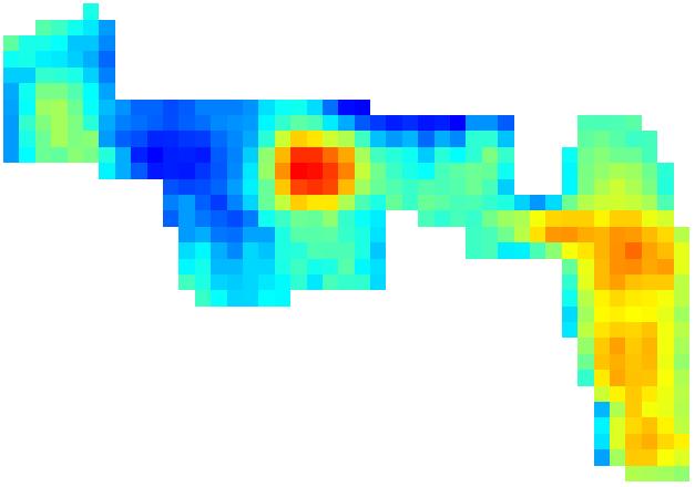 espacial foi encontrado também para a imagem do NDVI utilizado como dado secundário, com os variogramas ajustando ao mesmo modelo e alcance, como podemos observar na Figura 2.