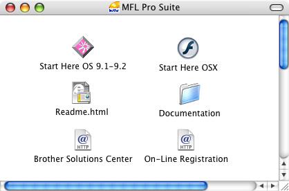 Para visualizar Documentação (Para Macintosh ) 1 Ligue o Macintosh. Introduza o CD-ROM da Brother com a etiqueta Macintosh na unidade CD-ROM. Abre-se a seguinte janela.