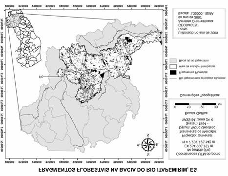 Análise espacial de fragmentos florestais na bacia do... 273 e Recursos Hídricos (IEMA), que possui escala de 1:35.000 e resolução espacial de 1 m.