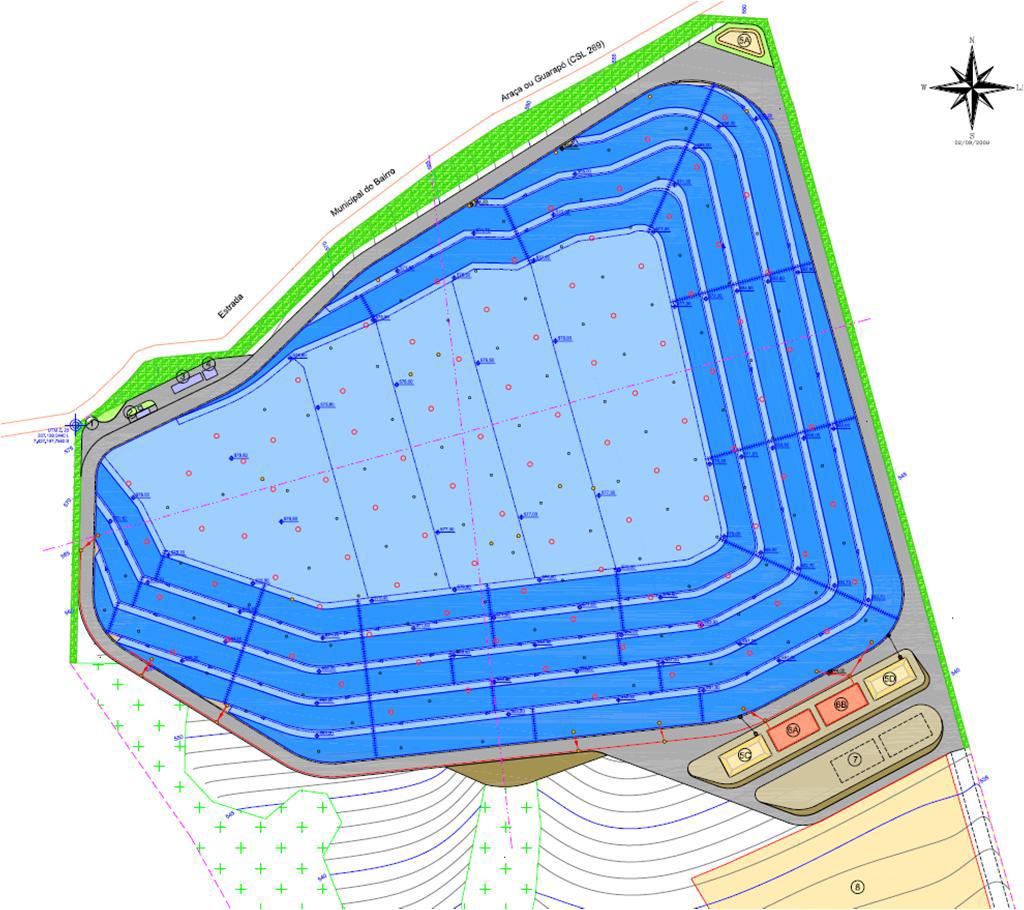 Célula 3 105.033 m 2 Área Total para disposição de resíduos = 105.