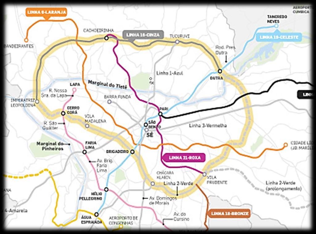 VILA MARIA PROJETO METRÔ Linhas Celeste e Pink Fonte: http://www.estadao.com.