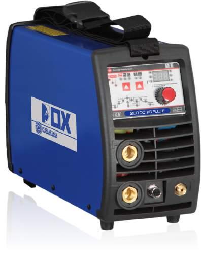 TIG / MM INERTER HF TIG HF LIFTIG MM DC OX 200 DC TIG PULSE DC inverter for TIG welding with high frequency ignition and for MM welding (coated electrodes). Single-phased model.