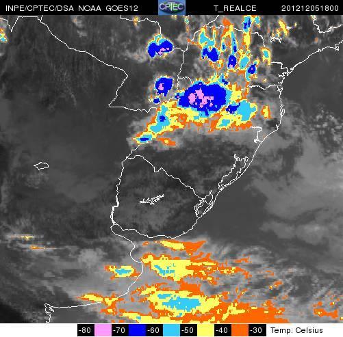 BOLETIM DIÁRIO DO TEMPO Boletim do Tempo para 06 de Dezembro As células de convecção formadas próximo ao noroeste do Rio Grande do Sul ontem avançaram para nordeste provocando chuvas na região norte