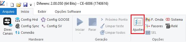 5.2 Configurando os Ajustes Ao abrir o software a tela de Ajustes abrirá automaticamente (desde que a opção Abrir Ajustes ao Iniciar encontrado no menu Opções Software esteja selecionada).