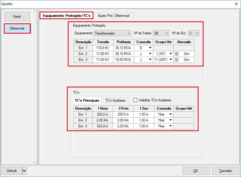 Figura 31 6.2 Tela Diferencial > Ajuste Prot.