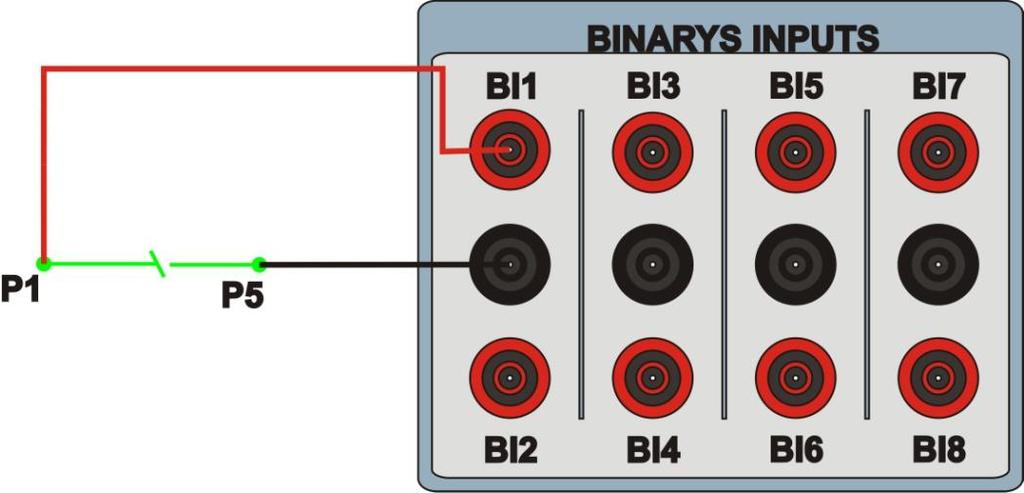 1.3 Entrada Binária INSTRUMENTOS PARA TESTES ELÉTRICOS Ligue a entrada binária do CE-6006 à saída binária do relé.