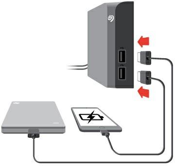 Conectar disposi vos USB a Backup Plus Hub As portas USB adicionais do Backup Plus Hub permitem que você conecte mais dispositivos ao seu computador.