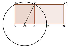 O segmento AF é o lado do retângulo áureo, pois, B AB 2 EC = 5 2 AB e como AE = AB 2, temos AF = EC + AE 5 2 AB + A b) Dado um retângulo ABCD, para se obter um retângulo áureo a partir deste,