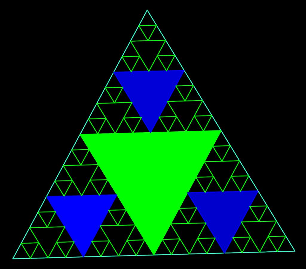 Triangulo de Sierpinsk. Arvore de Pitágoras: A árvore de Pitágoras é um fractal plano formado por quadrados.