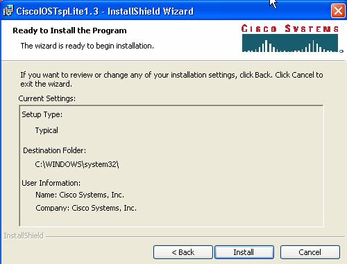O clique instala. O indicador do fornecedor do Cisco IOS Telephony Service aparece. Veja figura 18.