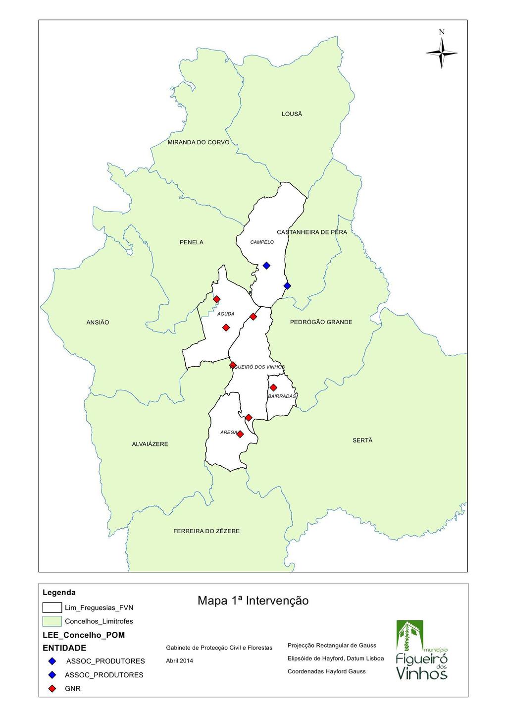 Figura 11 Mapa da 1ª Intervenção