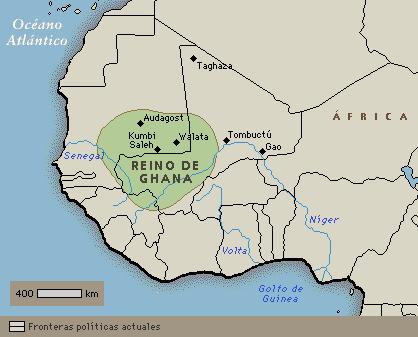 Reino de Gana: terra do ouro (séc. IV a XIII) África Ocidental: atuais Mali, Mauritânia, Senegal, Guiné. Principal grupo: soninkê.