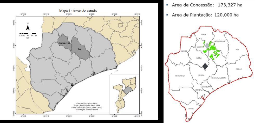 2. METODOLOGIA O presente estudo teve lugar nos distritos de Ile e Namarrói, província da Zambézia (Figura 1) em 2016. Figura 1.