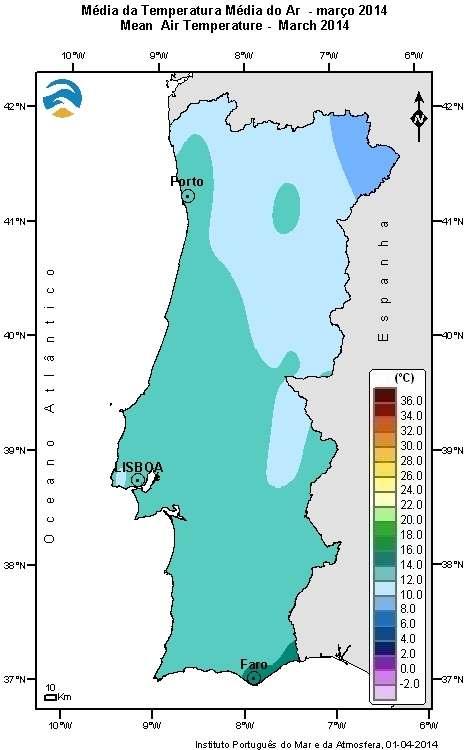 PRECIPITAÇÃO Os valores da quantidade de precipitação no mês de março