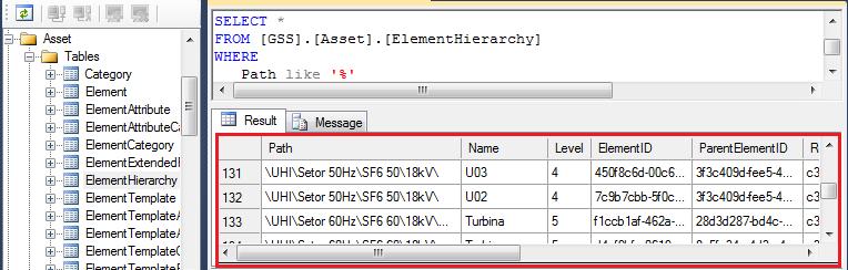 A parte de cima mostra o código SQL utilizado para acesso a essa tabela. Figura 20 Parte do conteúdo da tabela ElementHierarchy 3.2.2. Dados de históricos de produção A tabela Archive contém os dados replicados do SCADA.