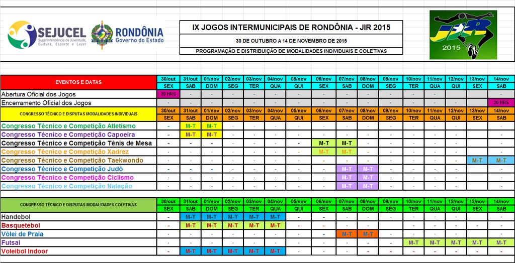 CALENDÁRIO