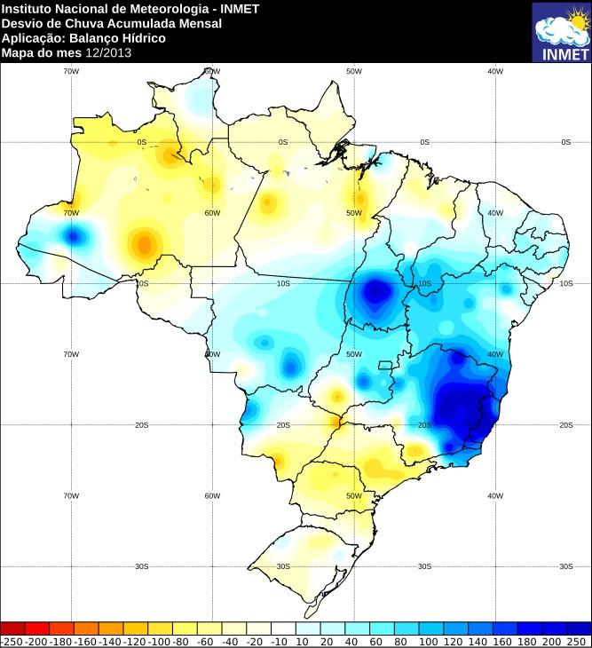 5. rognóstico climático1 ondições recentes da precipitação pluviométrica O final de 2013 foi marcado pelo grande volume de chuvas que atingiu principalmente os estados do Espírito Santo, Minas Gerais