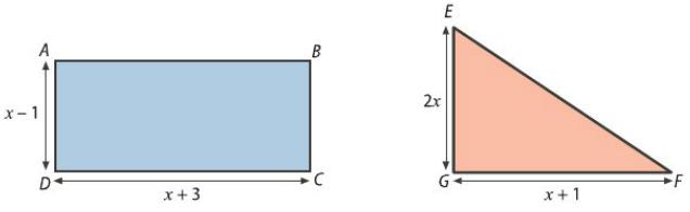 5. Na figura estão representados o retângulo ABCD e o triângulo EFG, retângulo em G.