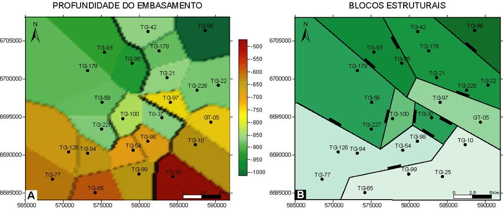 109 Figura 52 - Mapas da estruturação do embasamento.