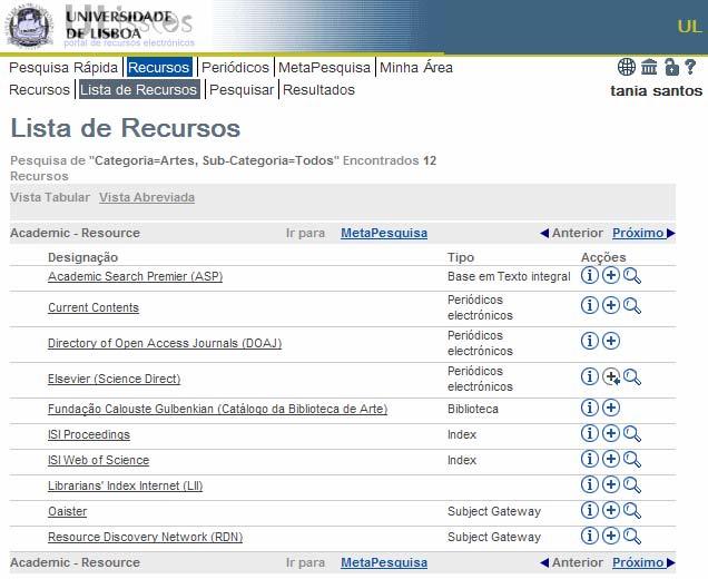 1) Clique em Lista de Recursos.