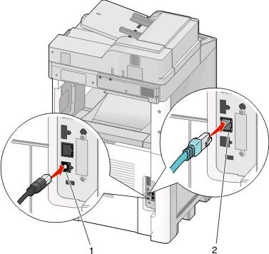 1 porta USB 2 porta Ethernet Verificação da configuração da impressora Após instalar todas as opções de hardware e software e ligar a impressora, verifique se ela está configurada corretamente