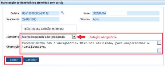 O sistema apresentará a tela ao lado.