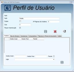 Gerenciamento de Configurações e acessos Gestão de acesso a relatórios Web baseada em Perfis e Centros de Custo Cadastro