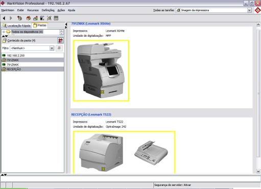 Atualização de firmware Configuração do equipamento Exemplos de status e falhas Falta de papel Toner baixo ou