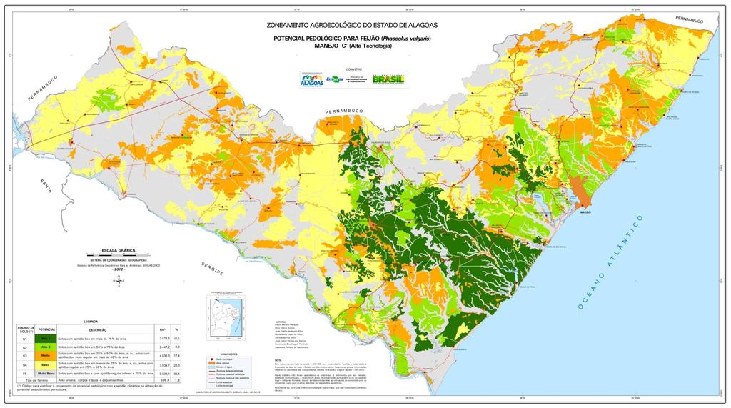 FIGURA 6 - Mapa do potencial pedológico do estado de Alagoas
