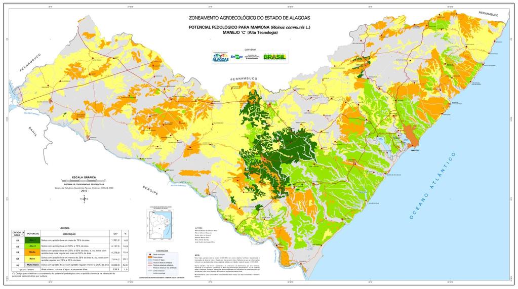 FIGURA 10 - Mapa do potencial pedológico do estado de Alagoas
