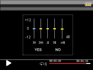 3. MSEQ Há as opções 3D,Bass e LEQ. 4. Seleccionar EQ Há as opções Normal, MSEQ, Rock, Pop, Clássica, Baixo, Jazz e EQ do Utilizador. 5.