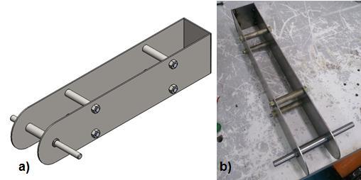 81 Figura 67 - Vista isométrica do projeto (a) e protótipo (b) do Elo 2 A Figura 68 mostra o projeto (a) e o protótipo (b) das Chapas (27 e