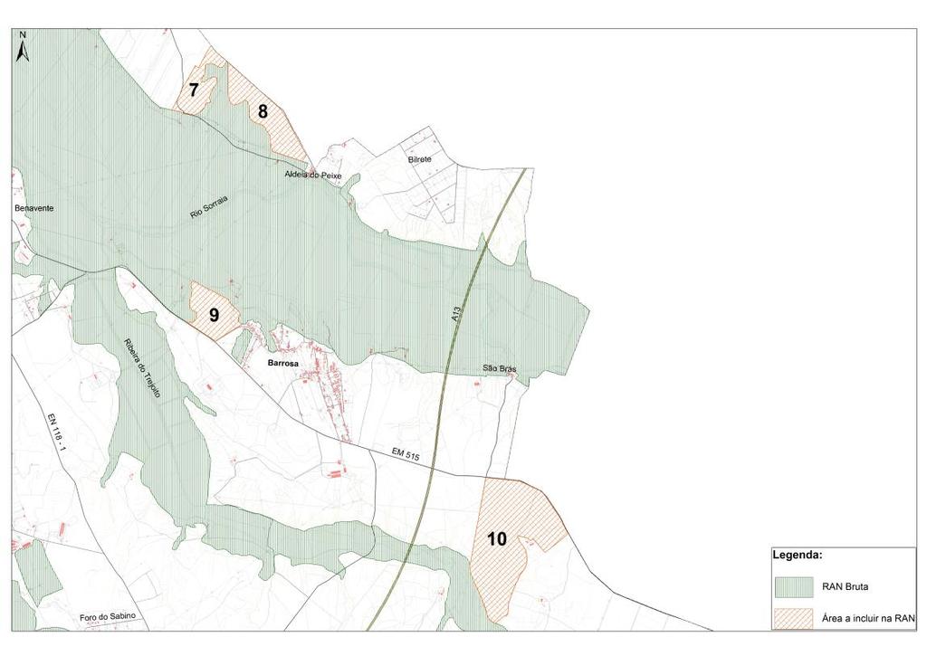 regime da RAN na freguesia de Benavente Figura 5 - Pormenor das áreas 7