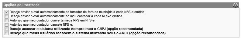 Página 23 de 111 4. Autorizo que meu contador cancele NFS-e Selecione esta opção caso queira permitir que seu contador possa cancelar as NFS-e já emitidas.