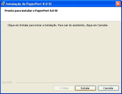 Rede Windows 0 Clique em Instalar e o PaperPort é instalado no