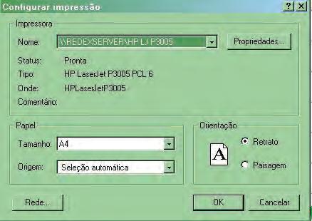 Opções de Impressão Configuração da Impressão Selecione Printing setup no menu File (Figura 7-23), para