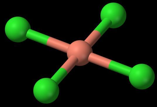 Esta geometria pode ser obtida quando íons metálicos com sistema eletrônico d 8 e alguns metais d 9 (casos específicos) interagem com ligantes de campo forte (mais a direita da série espectroquímica).