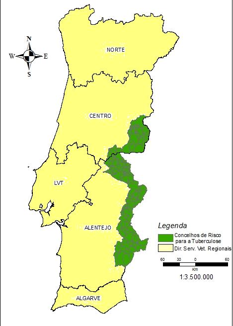 Tuberculosis in deers and wild boars Epidemiological risk area Área epidemiológica DSVR Concelho Freguesias C Castelo Branco Idanha-a-Nova Penamacor Malpica do Tejo / /Monforte da Beira Águas/ Ald.