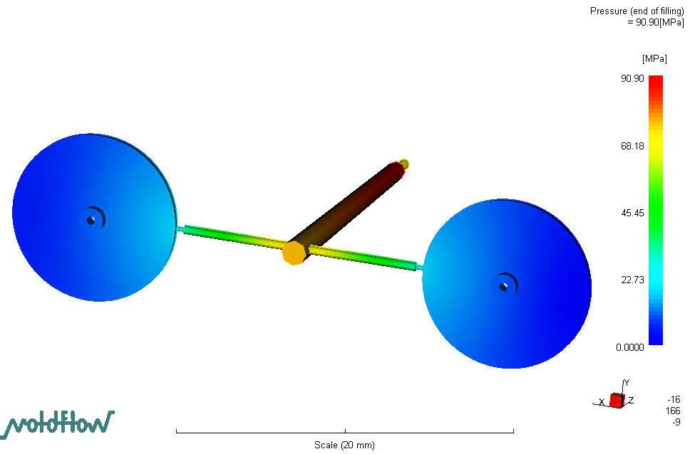 53 Posteriormente foi simulada computacionalmente o processo de preenchimento do molde SL na temperatura do molde de 35 o C em uma máquina injetora Allrounder 220 S 17 tons 0.5 oz (15mm).