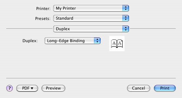 DUPLEX Escolher duplex permite-lhe imprimir frente e verso para poupar papel, gramagem, volume e custos.