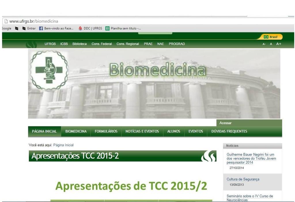 Site Biomedicina www.ufrgs.