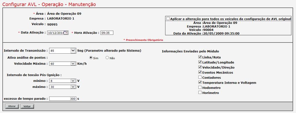 Comando='78' AVL='40281' Parâmetros Valor='47' 01001030344e34303238312ff004 01082a9d592510303413d404 Excesso de Tempo Parado: Comando='92' AVL='40281' Parâmetros Valor='300'