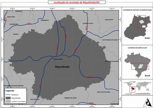 Figura 1. Localização da área de estudo, município de Niquelândia (MIGUEL, 2009). 4.