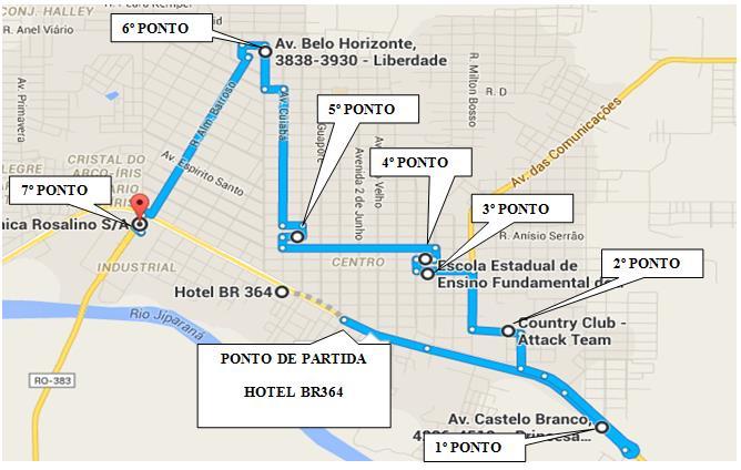 LINHA DO ONIBUS 03 (HOTEL BR 364) Trajeto: 06:30 horas buscar equipe: TODAS CATEGORIAS QUE FOREM JOGAR Saída com 1h30min de antecedência do horário do jogo ESPIGÃO DO OESTE NOVA MAMORÉ PIMENTEIRAS 1º